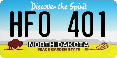 ND license plate HFO401