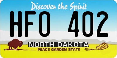 ND license plate HFO402