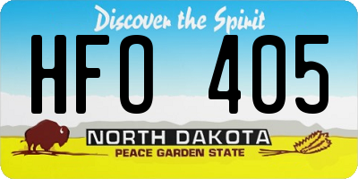 ND license plate HFO405