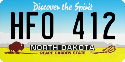 ND license plate HFO412