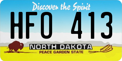 ND license plate HFO413