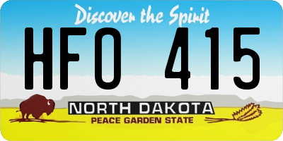 ND license plate HFO415