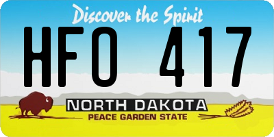 ND license plate HFO417