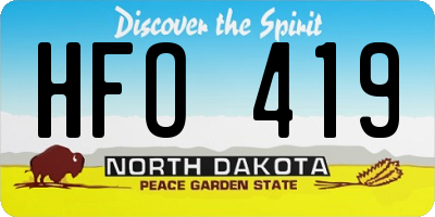 ND license plate HFO419