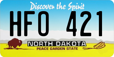 ND license plate HFO421