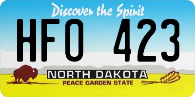 ND license plate HFO423
