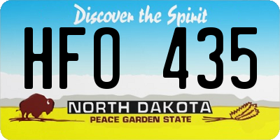 ND license plate HFO435