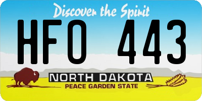 ND license plate HFO443