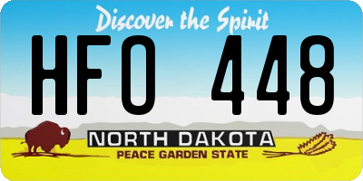 ND license plate HFO448