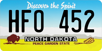 ND license plate HFO452