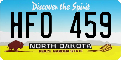 ND license plate HFO459