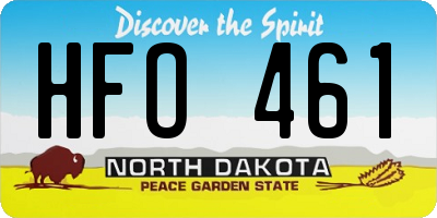 ND license plate HFO461