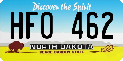 ND license plate HFO462