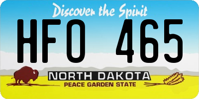 ND license plate HFO465