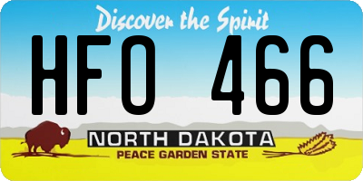 ND license plate HFO466