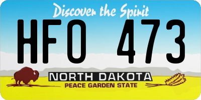 ND license plate HFO473