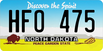 ND license plate HFO475