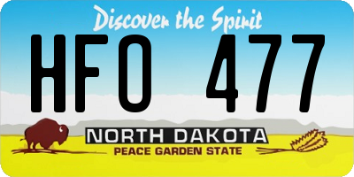 ND license plate HFO477