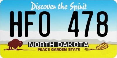 ND license plate HFO478