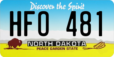 ND license plate HFO481