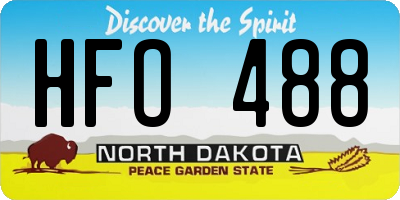 ND license plate HFO488