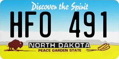 ND license plate HFO491