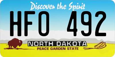 ND license plate HFO492