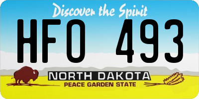 ND license plate HFO493