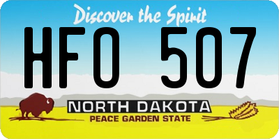 ND license plate HFO507