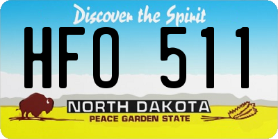 ND license plate HFO511