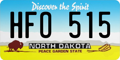 ND license plate HFO515