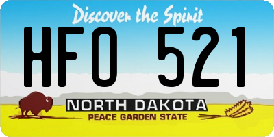 ND license plate HFO521