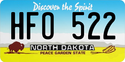 ND license plate HFO522