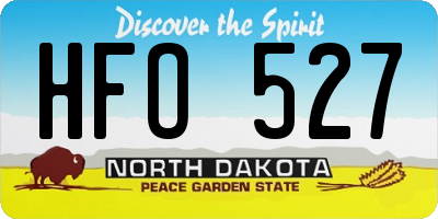 ND license plate HFO527