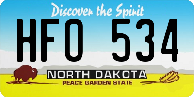 ND license plate HFO534