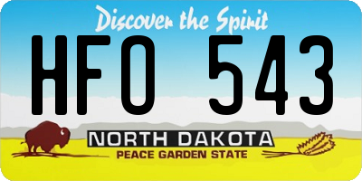 ND license plate HFO543