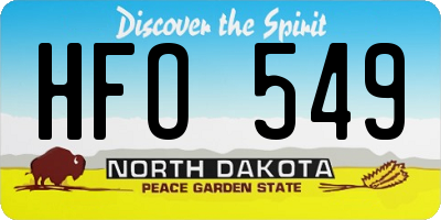 ND license plate HFO549