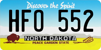 ND license plate HFO552