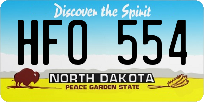 ND license plate HFO554