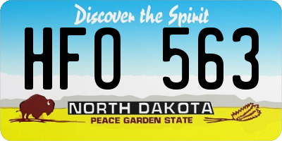 ND license plate HFO563