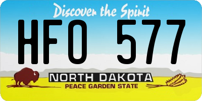 ND license plate HFO577