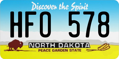 ND license plate HFO578