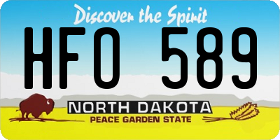 ND license plate HFO589