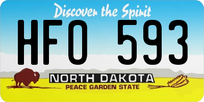 ND license plate HFO593