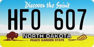 ND license plate HFO607