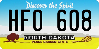 ND license plate HFO608