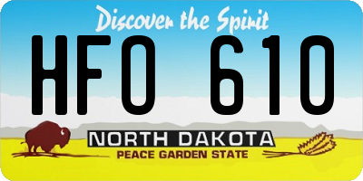 ND license plate HFO610