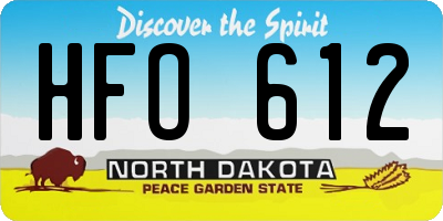 ND license plate HFO612