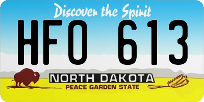ND license plate HFO613