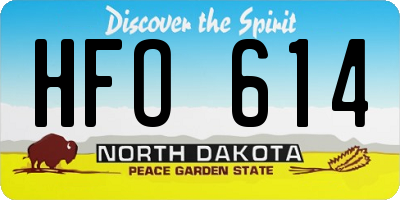 ND license plate HFO614
